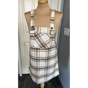 Barrels And Oil Plaid Flannel Overall  Dress Size Small Western Academia Country